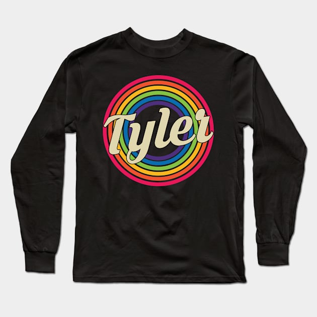 Tyler - Retro Rainbow Style Long Sleeve T-Shirt by MaydenArt